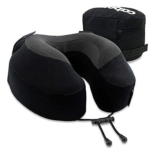  Cabeau Evolution S3 Travel Pillow - Dr Recommended Neck Pillow For Travel - Memory Foam Airplane Pillow - Neck Pillow With Attachment Straps Support For Car, Home, And Office, Set Of 2 Grey And Black