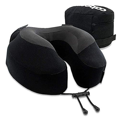  Cabeau Evolution S3 Travel Pillow - Dr Recommended Neck Pillow For Travel - Memory Foam Airplane Pillow - Neck Pillow With Attachment Straps Support For Car, Home, And Office, Set Of 2 Grey And Black