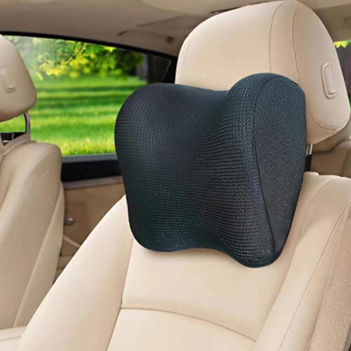  Super Fit Car Headrest Pillow, Car Pillow For Driving With Adjustable Strap, 100% Memory Foam Neck Pillow, Breathable Removable Cover & Ergonomic Design - Softness Travel Car Neck Pillow(Black, 1P)