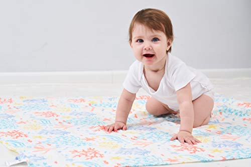  Cheekie Monkie Soft Bamboo Muslin Baby Newborn Infant Swaddle Wrap Blanket/Receiving Blanket - Coral Print For Boys And Girls