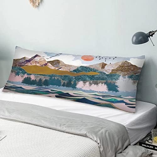  100 Dollar Bills Body Pillow Cover Funny USA Cash Current Money Us Dollars Long Pillow Case Protector With Zipper Rectangle Soft Large Pillow Cases Covers For Bedding,Couch,Sofa,Home Gifts 20"x54"