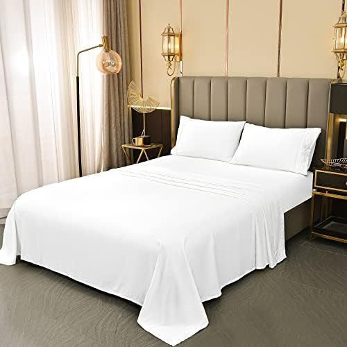  LONAVA King Size Sheets Set - 6 Piece Set Wrinkle Free Hotel Luxury Oeko-TEX Sheets And Pillowcases Set, Silky Soft Microfiber Bed Sheets, Breathable And Elastic, 16-Inch Deep Pockets, Gray
