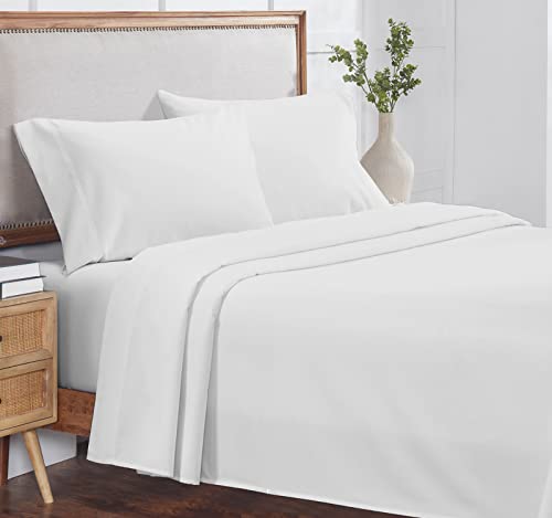  California Design Den Luxury Queen Sheet Set, 800 Thread Count 100% Cotton Sheets For Queen Size Bed, 4 Pc Deep Pocket Queen Sheets, Cooling & Softer Than Egyptian Cotton Claims (White Sheets)
