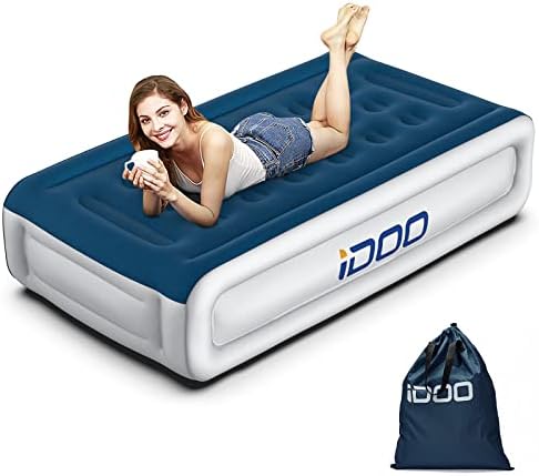  IDOO Air Mattress With Built In Pump, Queen Inflatable Mattress Blow Up Mattress Airbed For Camping & Guest, Colchon Inflable - Self Inflating, Foldable, Portable & Comfortable, 18" Raised