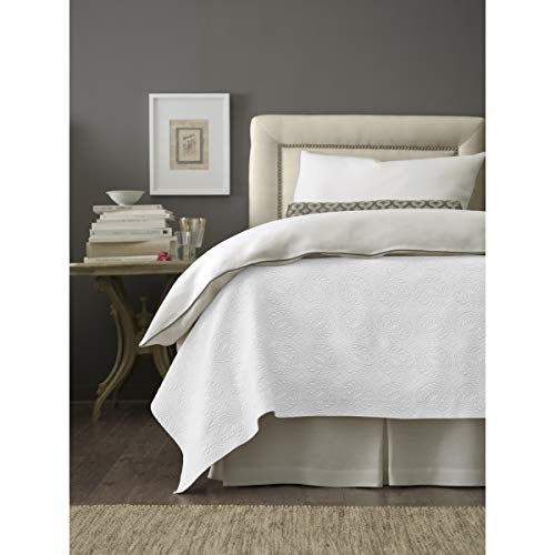  Vienna Matelasse Coverlet Or Sham | Luxury Bedding | Soft, Cotton | Classic Design In Beautiful Neutral Colors… (White, Coverlet Twin)