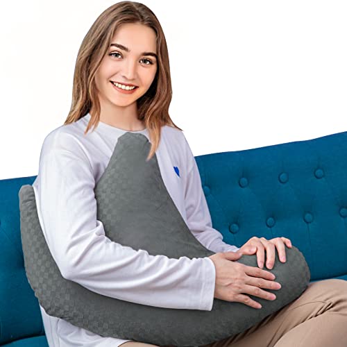  Shoulder Surgery Pillow - Rotator Cuff Pillow For Shoulder Pain Relief, Post Shoulder Pillow For Shoulder Pain Relief Side Sleeper, Adjustable Neck And Arm Pillow For Sitting & Sleeping (Dark Gray)…