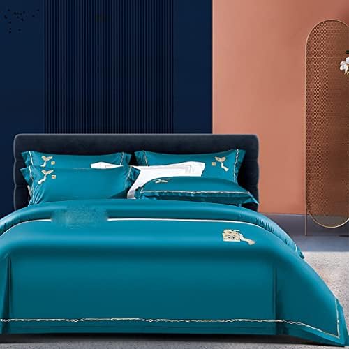  LEIGE Cotton Wedding Cotton Four-Piece Villa Wedding Skin-Friendly Soft Four-Piece Bedding (Color : E, Size : 220 * 240cm)