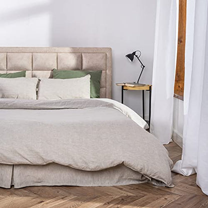  Linen Duvet Comforter Cover - Buttons Or Zipper Closure - In Natural, White, Grey Green Or Blue - With Inner Ties To Fix Comforter