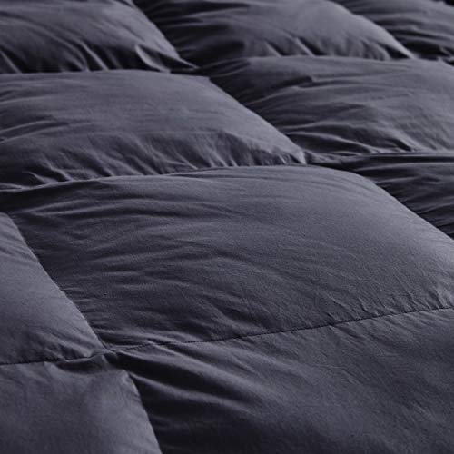  Luxurious All-Season Goose Down Comforter King Size Duvet Insert, Classic Gray, Premium Baffle Box, 1200 Thread Count 100% Egyptian Cotton Cover, 65 Oz Fill Weight (King, Gray)