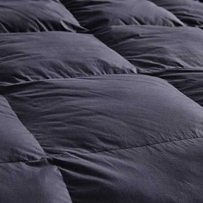  Luxurious All-Season Goose Down Comforter King Size Duvet Insert, Classic Gray, Premium Baffle Box, 1200 Thread Count 100% Egyptian Cotton Cover, 65 Oz Fill Weight (King, Gray)
