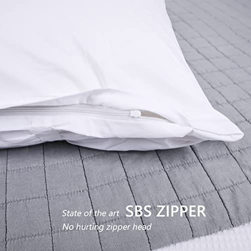  White Farmhouse Euro Shams Set Of 2 With All-Over Boho Crinkles 26x26 European Sham 100% Cotton Shabby Chic Traditional Bedroom Zipper Closure By JNG Kraftlab