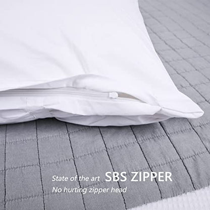  White Farmhouse Euro Shams Set Of 2 With All-Over Boho Crinkles 26x26 European Sham 100% Cotton Shabby Chic Traditional Bedroom Zipper Closure By JNG Kraftlab