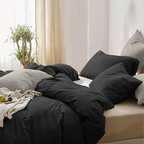  Beige Duvet Cover Queen Size, Soft Farmhouse Bedding Comforter Cover Set 3 Pieces With Zipper Closure, 1 Lightweight Microfiber Duvet Cover 90x90 Inches And 2 Pillow Shams For Women Men