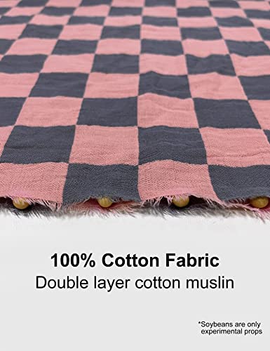  LLanCL King Bed Comforter Set,Down Alternative All Season Reversible Comforter-Quilted Duvet Insert With Corner Tabs-Round Stitched-Breathable, Soft, Fluffy(Pink/Grey Checked, 3pcs)