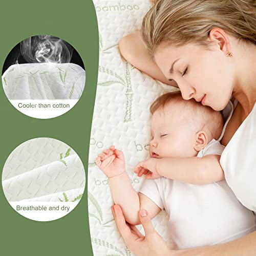  King Bamboo Waterproof Mattress Protector, Cooling And Breathable Mattress Pad Cover, Deep Pocket Bed Cover-Stretch To 21" Fitted Mattress Protection