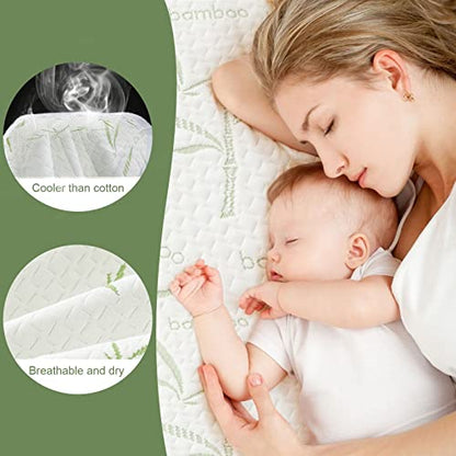  King Bamboo Waterproof Mattress Protector, Cooling And Breathable Mattress Pad Cover, Deep Pocket Bed Cover-Stretch To 21" Fitted Mattress Protection