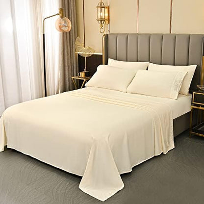  LONAVA King Size Sheets Set - 6 Piece Set Wrinkle Free Hotel Luxury Oeko-TEX Sheets And Pillowcases Set, Silky Soft Microfiber Bed Sheets, Breathable And Elastic, 16-Inch Deep Pockets, Gray