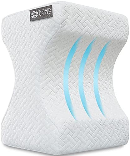  Knee Pillow For Side Sleepers - 100% Memory Foam Wedge Contour - Leg Pillows For Sleeping - Spacer Cushion For Spine Alignment, Back Pain, Pregnancy Support - Sciatica, Hip, Joint, Grey