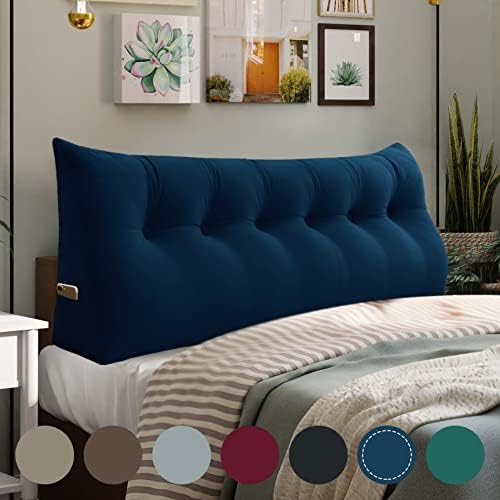  Rucener Triangular Headboard Wedge Pillow Triangular Removable Headboard Backrest Large Bolster Triangular Headboard Backrest Daybed Cushion Daybed Pillows Headboard Pillow Black Twin Size