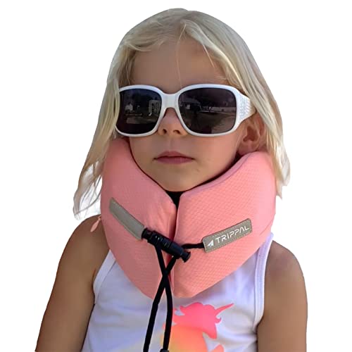  GOLDORANGE Kids Travel Pillow For Airplane Stops The Head From Falling Forward Neck Chin Support Children Memory Foam Neck Pillow For Sleeping Rest,Toddler/Child/Girls Pink Gifts