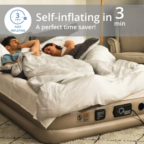  Deluxe Queen Maintain Firmness Air Mattress With Built-in Constant Comfort® Dual Pump 18” Inflatable Blow Up Air Bed Waterproof Punctual Resistant For Home Guests Travel Camping