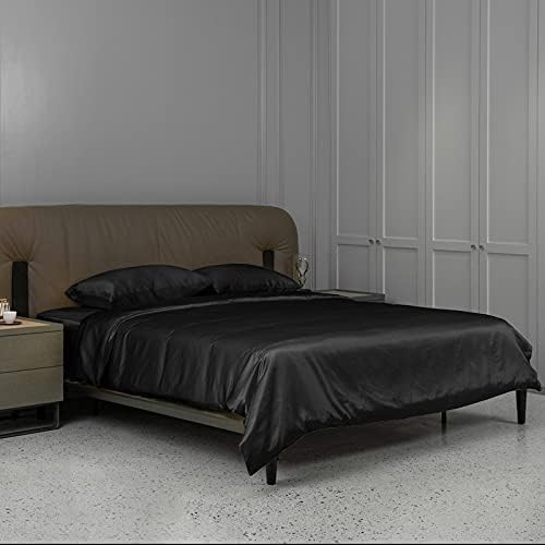  CloverSilk 22 Momme Silk Duvet Cover, 100% Mulberry Silk Comforter Quilt Cover With Zipper Closure, Ultra Soft, Durable, 1pc Duvet Cover Only - King Size, Champagne