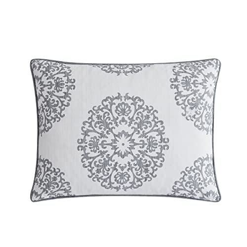  - King Duvet Cover Set, Reversible Cotton Sateen Bedding With Matching Shams, All Season Home Decor (Bristol Grey, King)