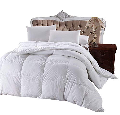  Goose-Down Comforter, 500-Thread-Count, 100% Cotton Shell, 750FP - 61 Ounce, Oversized King