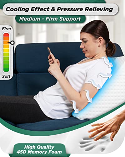  Lunix LX14 1pc Orthopedic Knee Wedge Pillow, Extra Cover Included, Post Surgery Memory Foam For Back, Leg, Pain Relief, Sitting Pillow, Triangle Pillow For Knee Support, Adjustable Pillows For Reading