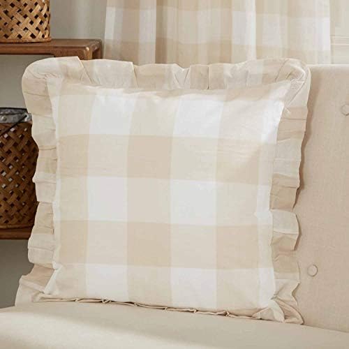  Madison Check Yellow King Size Pillow Cases, Set Of 2, 21" X 37", Buffalo Check Yellow And Ivory Bedding Accent W/Fresh Farmhouse Style
