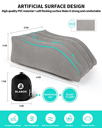  BLABOK Reduce Swelling And Improve Circulation With Inflatable Wedge Pillow(Grey D6)