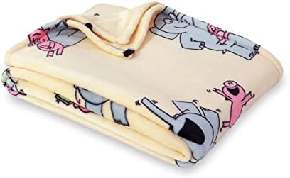  Berkshire Blanket & Mo Willems® VelvetLoft® Luxury Soft Cozy Cute Kids Throw Blanket,Gifts For Kids,Elephant & Piggie,50 In X 70 In(Official Mo Willems® Product)