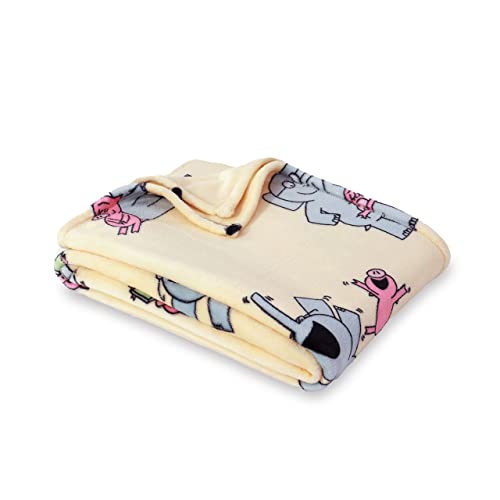  Berkshire Blanket & Mo Willems® VelvetLoft® Luxury Soft Cozy Cute Kids Throw Blanket,Gifts For Kids,Elephant & Piggie,50 In X 70 In(Official Mo Willems® Product)