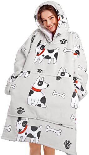  Narecte Kids Blanket Hoodie For Girls,Premium Sherpa Oversized Hoodie Blanket For Kids,Cozy And Big Wearable Blanket Hoodie Best Top Birthday Gifts For Teen Year Old Boy Gift Ideas Dog
