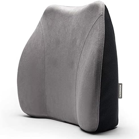 WENNEBIRD Model Q Lumbar Support Pillow - Patented Ergonomic Back Support For Lower Back Pain Relief For Office Chair, Car, Sofa, Plane, Couch, Recliner - Pink