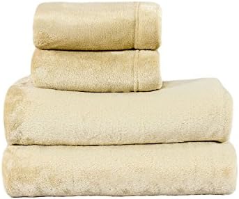  Cozy Fleece Comfort Collection Velvet Plush Sheet Set, Twin, Ivory, 1 Sheet Set
