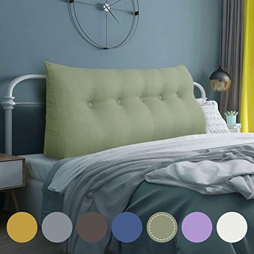  WOWMAX Large Bolster Triangular Headboard Pillow Twin Dorm Headboard Twin XL Bed Wedge Pillow For Headboard Bolster Pillow For Bed With Removable Cover, Gray Polyester Linen Blend Twin