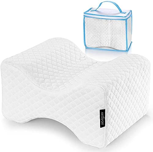  Abco Tech Memory Foam Knee Pillow | Leg Wedge Pillow For Back Pain, Side Sleeper Pillow, Pregnancy, Spine Alignment, And Pain Relief | Breathable And Comfortable Contour Pillow With Washable Cover