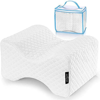  Abco Tech Memory Foam Knee Pillow | Leg Wedge Pillow For Back Pain, Side Sleeper Pillow, Pregnancy, Spine Alignment, And Pain Relief | Breathable And Comfortable Contour Pillow With Washable Cover