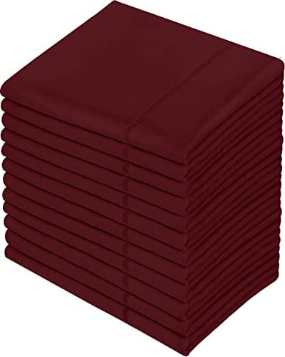  Queen Pillowcases - 12 Pack - Bulk Pillowcase Set - Envelope Closure - Soft Brushed Microfiber Fabric - Shrinkage And Fade Resistant Pillow Covers 20 X 30 Inches (Queen, White)