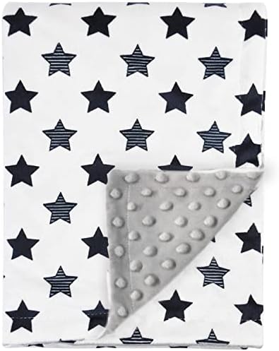  Baby Blanket Soft Minky With Double Layer Dotted Backing, Lovely Animals Printed 30 X 40 Inch Receiving Blanket