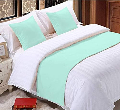  Sheets N More 800 Thread Count Solid 1 Piece 18" Bed Runner Scarf Protector Slipcover Bed Decorative Scarf (Queen (90 X 18), Red)