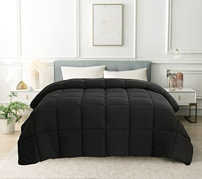  Cozynight Down Alternative Comforter-All Season Queen Comforter Duvet Insert With Corner Tabs-Breathable-Diamond Stitched Reversible White Comforter 90x90 Inches