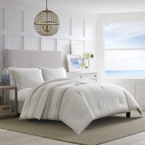 Nautica Duvet Cover Set Cotton Reversible Bedding With Matching Shams, Stylish Home Decor For All Seasons, Queen, Beige