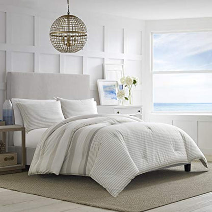 Nautica Duvet Cover Set Cotton Reversible Bedding With Matching Shams, Stylish Home Decor For All Seasons, Queen, Beige