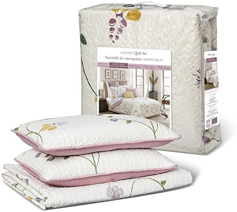  Safdie & Co. 60113.3DQ.15 Serenade Collection Quilt 3PC Set Full/Double Queen, Multicolor