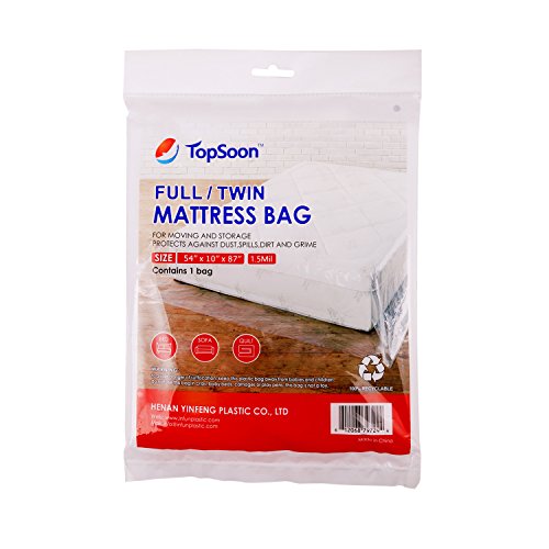  Mattress Storage Bag Mattress Disposal Bag Full/Twin Size 54-Inch By 87-Inch Clear