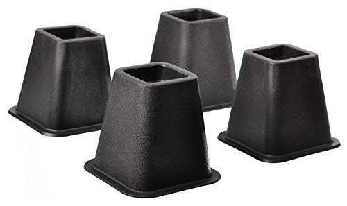  Home-it 5 To 6-inch SUPER QUALITY Black Bed Risers, Helps You Storage Under The Bed 4-pack (Black)