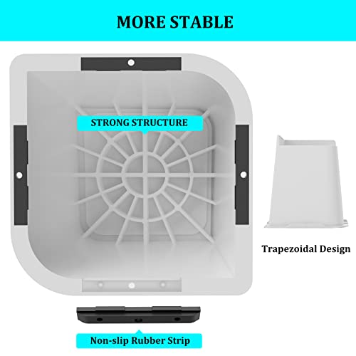  USION Bed Risers Oversized, 6 Inch Lift, Set Of 4 Furniture Risers, Up To 5000lbs, Table Riser, Risers For Bed Frame, Bed Height Risers, Bed Raiser, Bed Frame Riser, Desk Risers (White)