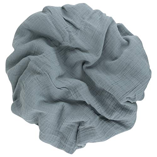  Ely's & Co. Muslin Swaddle Blanket 3-Pack For Baby Boy— 100% Cotton Muslin Extra-Large Swaddle Blankets (47”x 47”) — (Misty Blue Stars│Solid│Stripes)